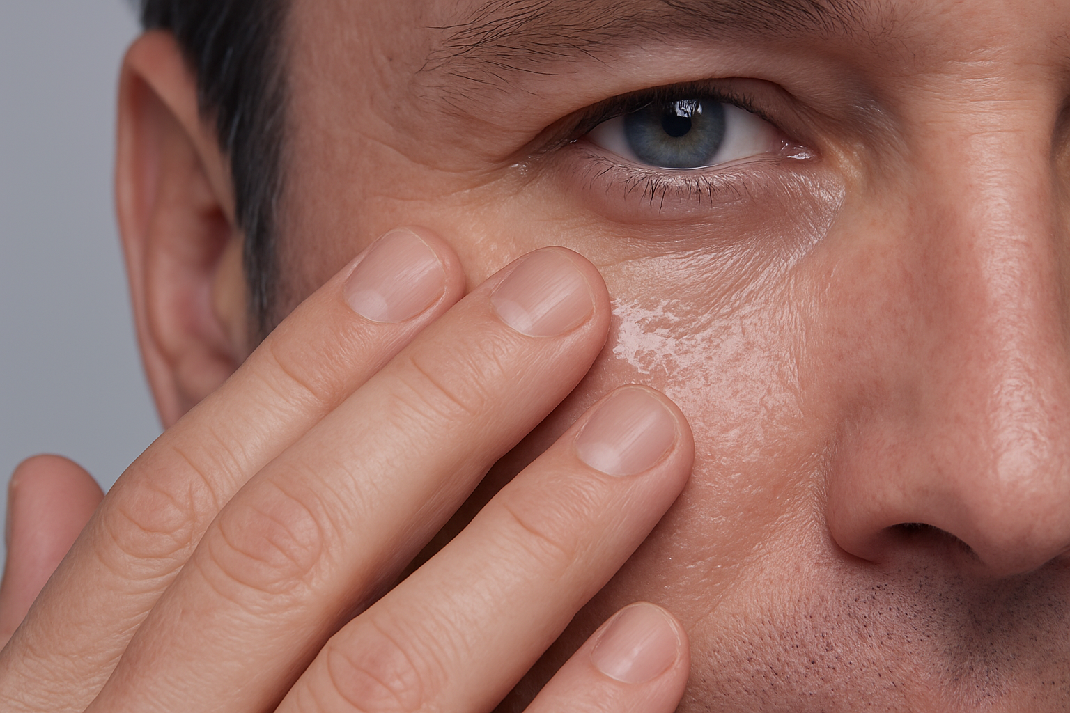 Close-up of skin application